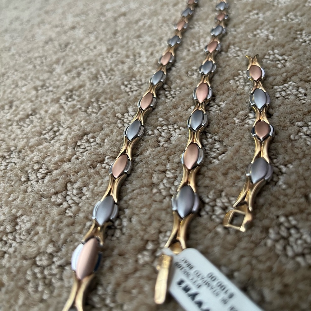 NWT. Never used. Necklace & bracelet. 24k over SS.